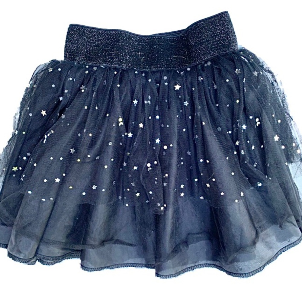 Black Layered Sequin Tutu Skirt